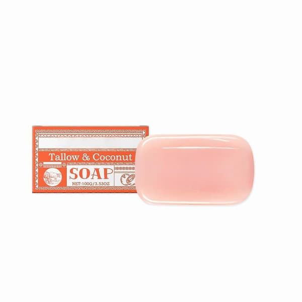 Grapefruit Tallow Soap Bar Set for Oily Skin Deep Cleansing Moisturizing Pink Citrus Scent 3.5oz