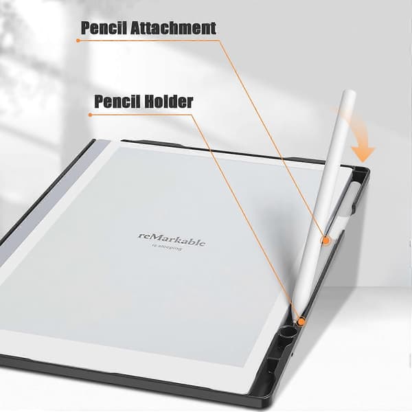 Fodral för Remarkable 2, bokstil, PC+PU-läder, E-läsarskydd med pennhållare - Flerfärgad