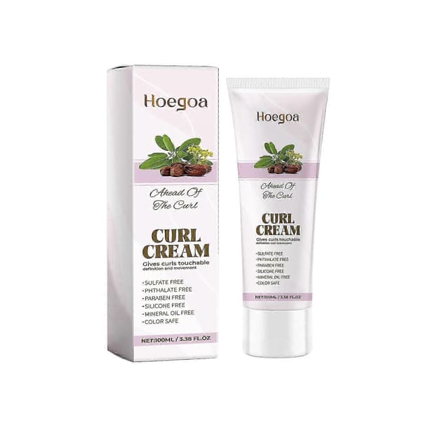 HOEGOA jojobaolja lockkräm permanent lockvård styling hår återfuktande glans elastiskt element