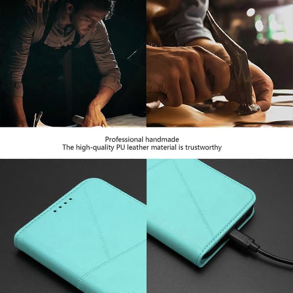 Compatible Wallet Case for iPhone 17 Pro Max with Magnetic Closure, Leather Case with Stand (Light Blue)