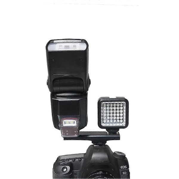Videokamera Hot Shoe Splitter Dobbelt Cold Shoe Mount Adapter til spejlreflekskamera Black