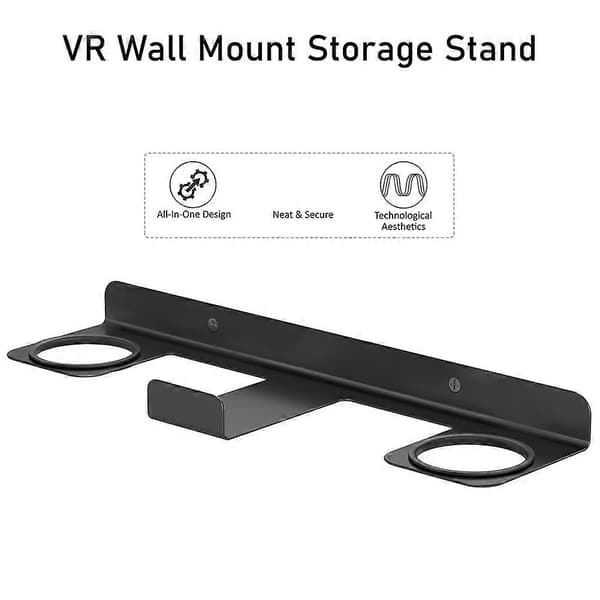 För Meta Quest 2/3/3S Väggfäste Quest3 S VR Display Placering Metall Väggfäste VR Väggmonterad Förvaringsställ Svart