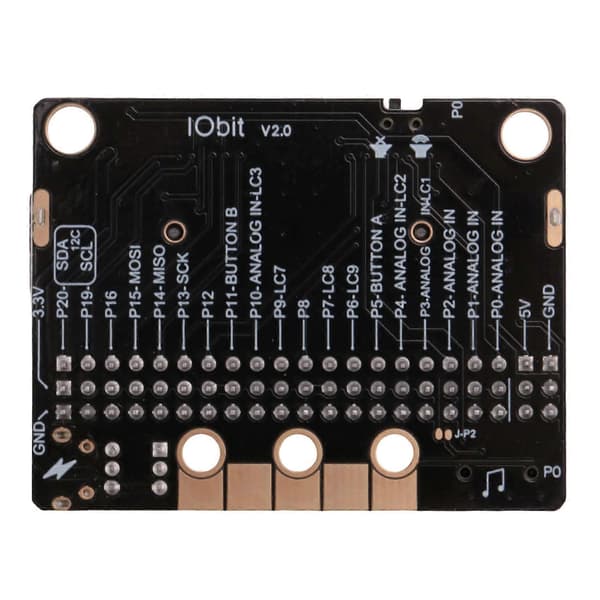 Micro-Bit udvidelseskort IOBIT V2.0 Breakout Adapter Shield med summer til børns Python grafikprogrammering black