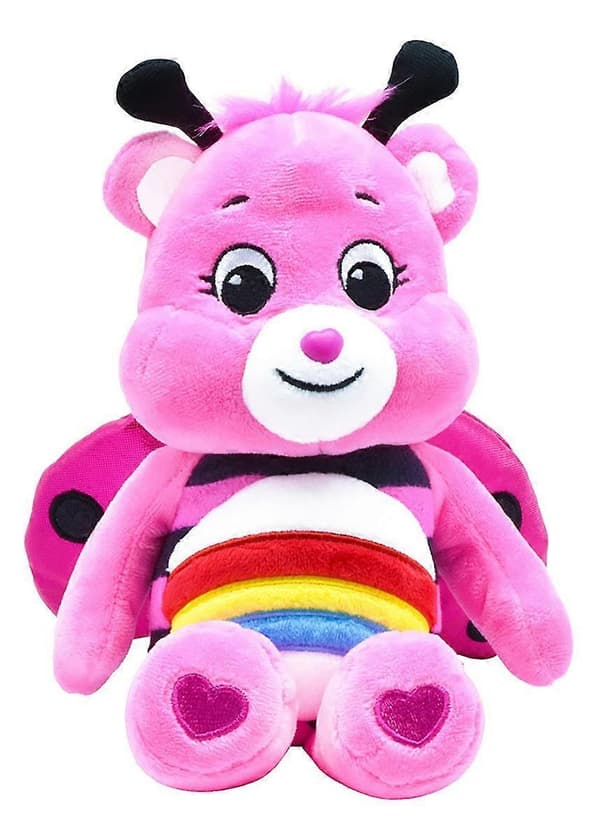 Høykvalitets Care Bears 22cm Bean Plush - Lady Bug Cheer Bear