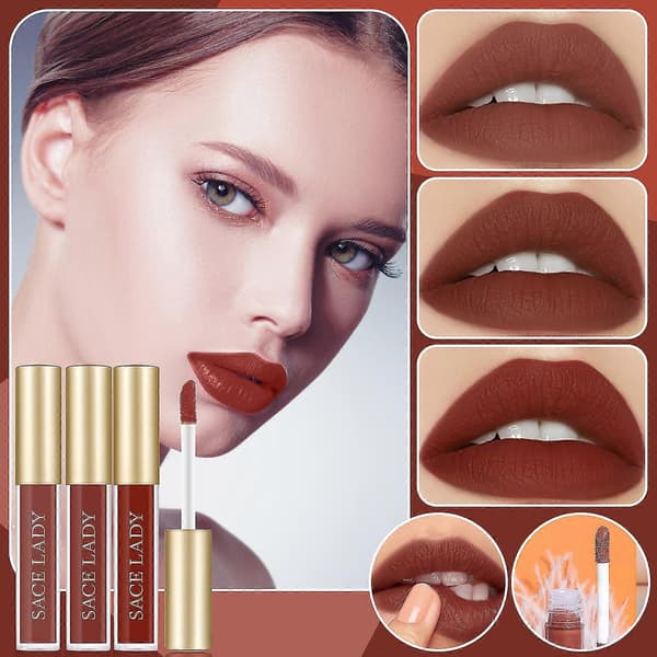 Lip Gloss Set Durable Velvet Matte Non-Staining Cup