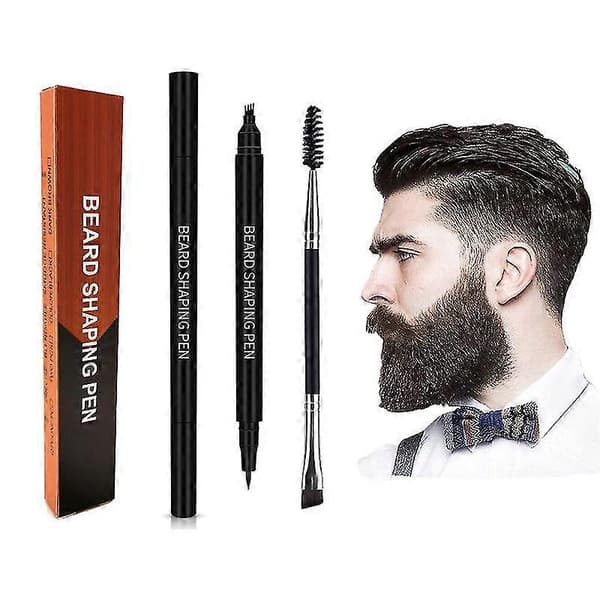 Beard Pen Waterproof Sweat Resistant Men's Beard Shaping Tool Kit With Brush