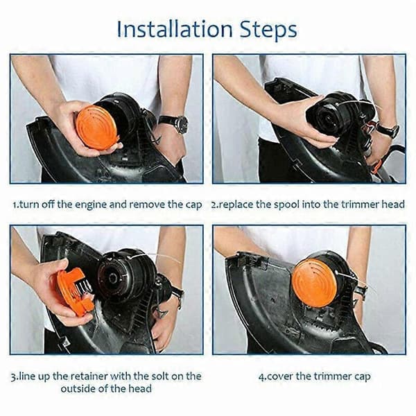 6x Spoler & Spoledæksel Til Black & Decker Græstrimmer Trimmer Trådspole
