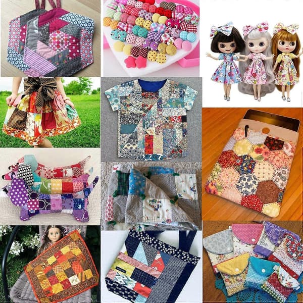 50 Stycken Bomullstyg Tygpaket Lapptäckestyger 100% Bomullstyg DIY Han_Gift