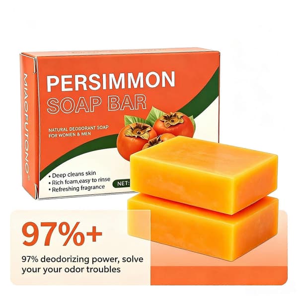 3-pakning persimmon deodoriserende såpe, 100g hver