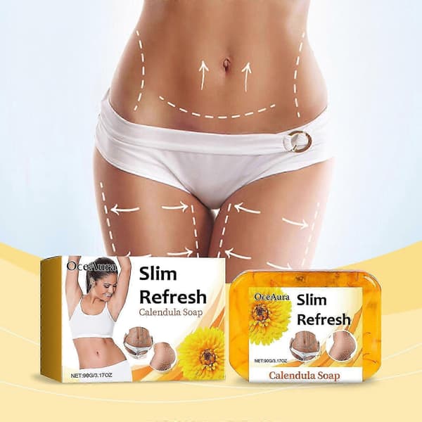 Refreshing Calendula Soap - Refreshing, Light, Gentle Skin Cleanser & Shaping Cleansing Soap