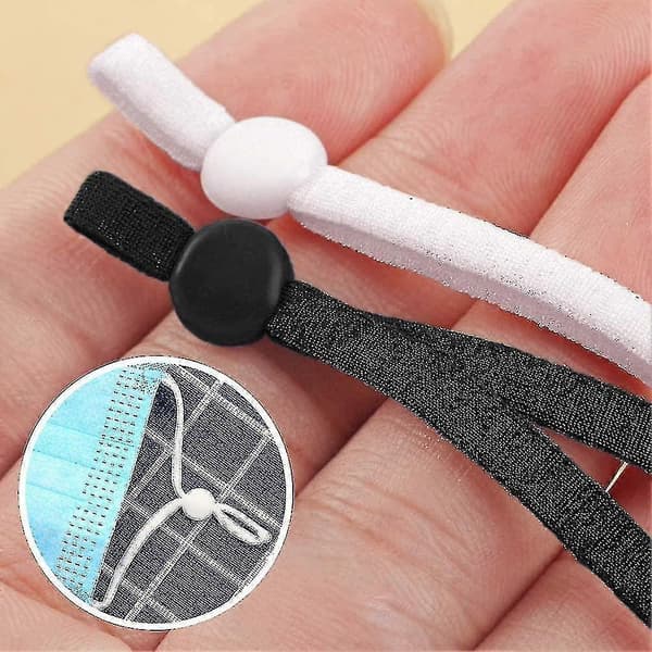 100 st elastiskt band med justerbart spänne, halkfria öronremmar elastisk trådrep, för gör-det-själv C
