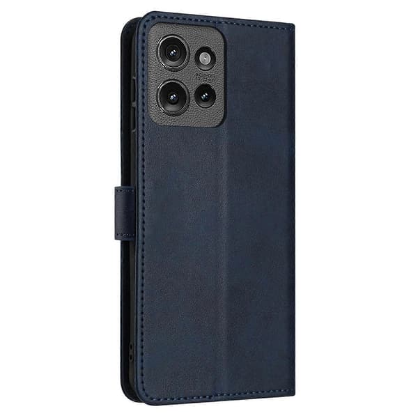 Solid Kalvetekstur Flip Læder Telefoncover (Til Motorola Edge 50)