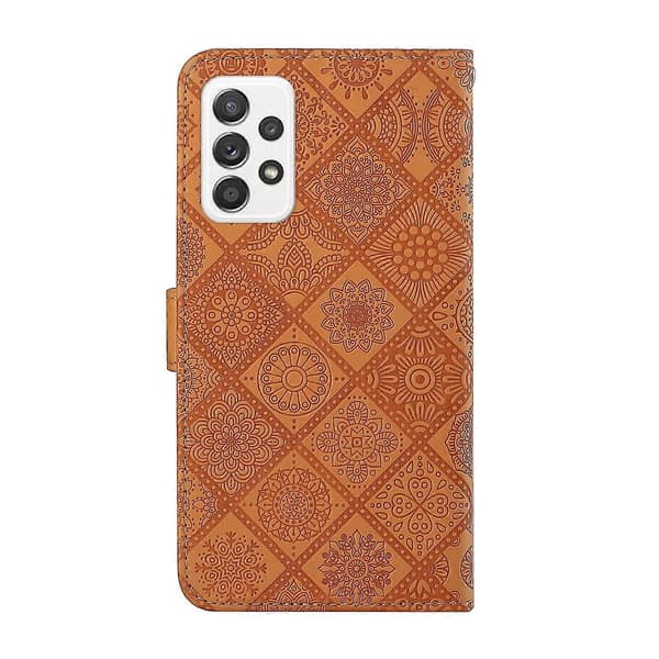 (New) For Samsung Galaxy A23 Ethnic Style Embossed Pattern Leather Phone Case (Brown)