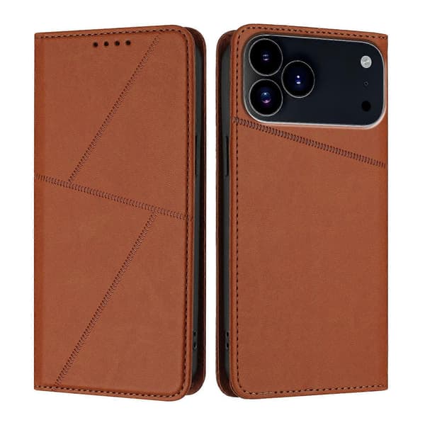 Compatible for iPhone 17 Pro Max Wallet Case Magnetic Closure Leather Flip Phone Case with Stand (Espresso)