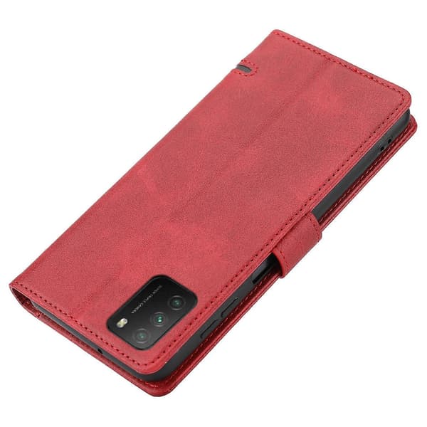 Classic Leather Wallet Case for Xiaomi Redmi 9T / Poco M3 (Red)