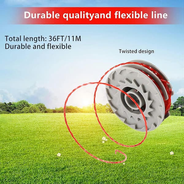 Elektrisk dobbel automatisk trådspole, 1,5 mm 11 m, kompatibel med FLYMO FLY021 gresstrimmer