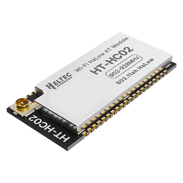 HELTEC AUTOMATION HT-HC02 Wi-Fi HaLow AT Command Module ESP32-S3 Understøtter AT Command Control 902-928 MHz 21dBm Sub Wi-Fi Modul Black