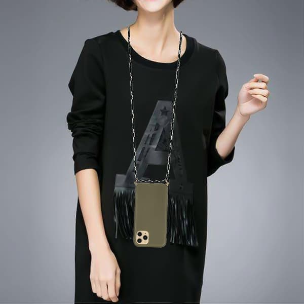 Wheat Straw + TPU Phone Case with Lanyard (For iPhone 15 Pro)