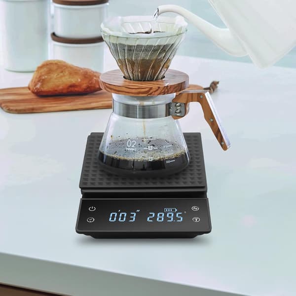 Digital Coffee Scale Coffee Scale with Timer Mini Coffee Scale 3KG/0.1g Accuracy with Large Display Rechargeable Scale for Pour-Over Coffee