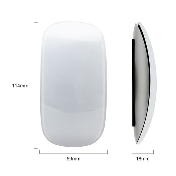 Wireless, Bluetooth, Rechargeable Bluetooth Mouse, Works with Mac or iPad; Multi-Touch Surface Silent Office Mouse, Rechargeable (White)