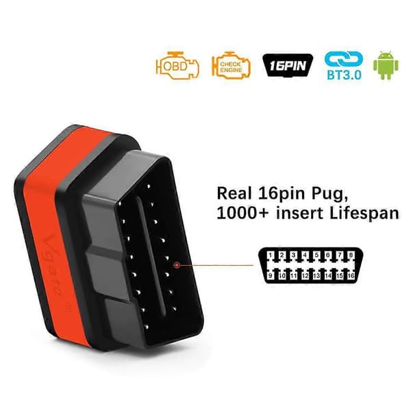Vgate iCar2 Bluetooth ELM327 OBD2 Kodeavleser for Android OBD Diagnostisk Skannerverktøy ELM 327 V2.2 for alle OBDII-protokoller