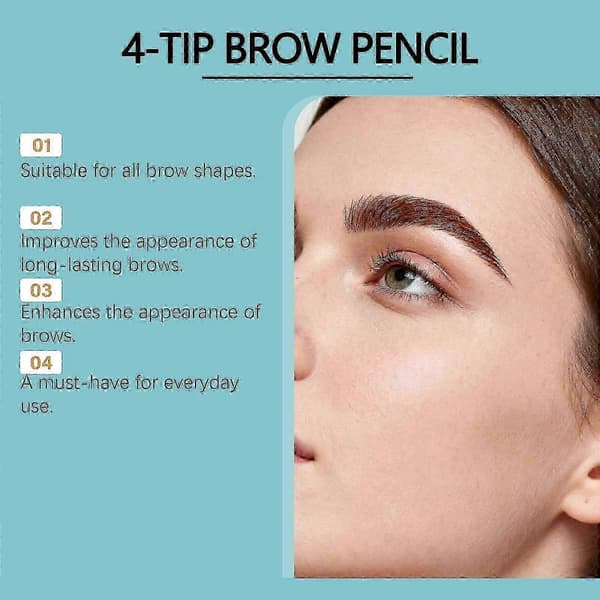Eyebrow Pencil with 4-Tip Microblade for Natural Eyebrow Makeup Eyebrow Microblading Pen Waterproof & Smudge-Proof_hyq