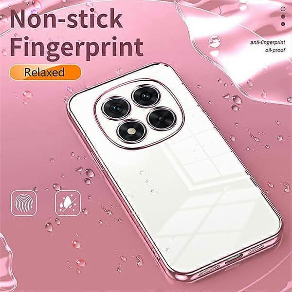 Compatible Case for Xiaomi Redmi Note 14 Pro 5G, Electroplated Frame, Soft TPU Phone Cover (Pink)