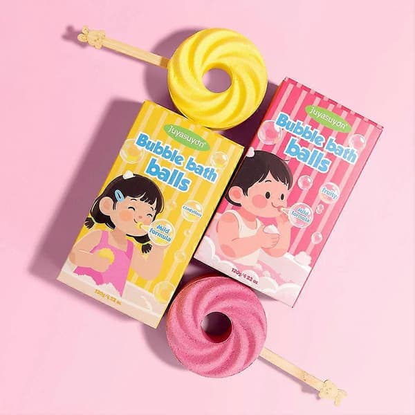 Interaktiv Boblebadbombe for Barn, Lollipoppform og Kullsyretabletter