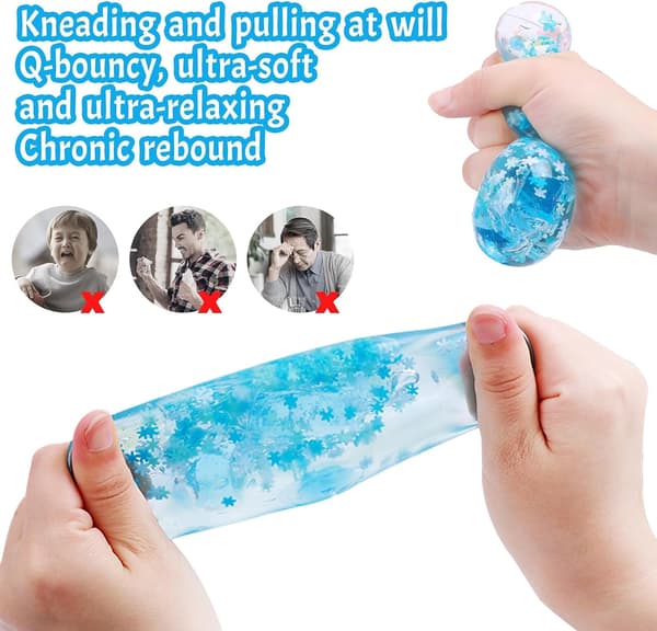 Fin terning blå squishy, terning klemmelegetøj, isterning fidgetlegetøj, sensorisk fidgetlegetøj, Taba squishy stress-terning til angstlindring for voksne (blå) BLÅ