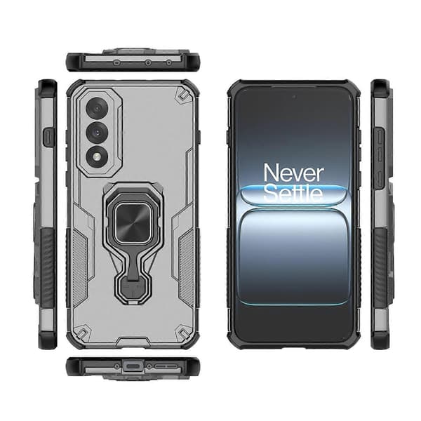Etui til OnePlus Nord 5 5G Roterbart Ringstativ PC+TPU Stødsikkert Telefoncover (Titanium Grå)