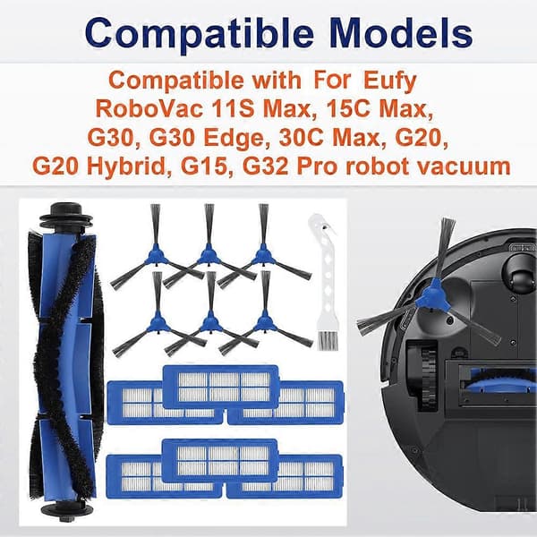 Lisävarusteet Eufy RoboVac 11S Max, 15C Max, G30, G30 Edge, 30C Max -malleihin As Shown