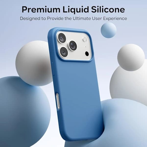 Liquid Silicone Case for 17 Pro, Shockproof Case Compatible with 17 Pro Soft Case, Full Protective Case Blue
