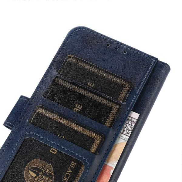 Case for OnePlus Nord 5 5G, Cowhide Texture Leather Wallet Case with Stand (Blue)