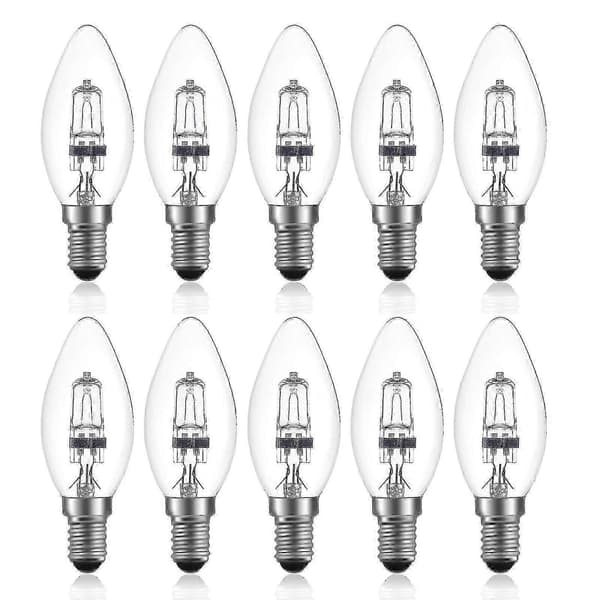 42w E14 C35 Dimbar Halogenpære AC 220-240v Varmhvit 2700k E14 Transparent Halogen Lyspære (10 stk)