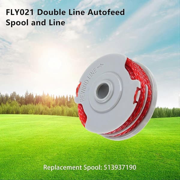 Elektrisk dobbel automatisk trådspole, 1,5 mm 11 m, kompatibel med FLYMO FLY021 gresstrimmer