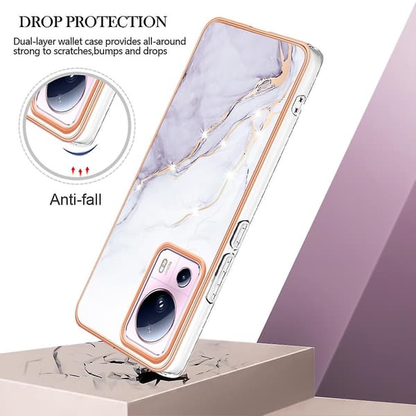 Marmorcover til Xiaomi 13 Lite 5G (Hvid 006)