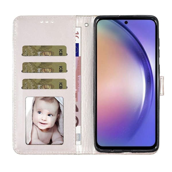 Glitter Wallet Case for iPhone 17, Scratch-Resistant Leather, Stand, Phone Case with Strap (Silver)