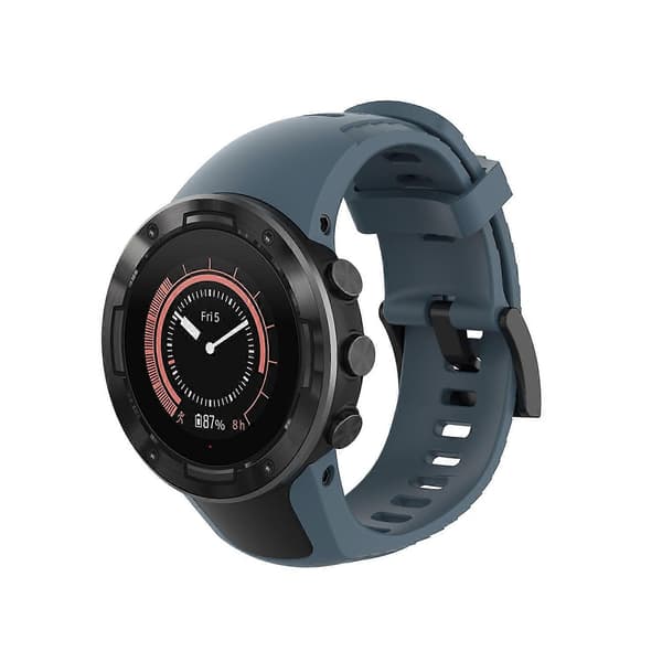 Blød silikone urrem til Suunto 5 22,5 mm - Sort