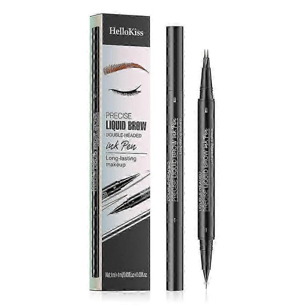 Binary Eyebrow Pencil, Waterproof and Sweatproof Wild Eyebrow Double-Headed 2-in-1 Eyebrow Pencil Liquid