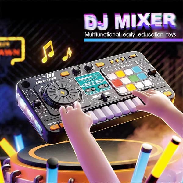 Børn Simulation Multifunktionel DJ Mixer Controller Elektronisk Orgel DJ Afspiller Musik Underholdning_Gave