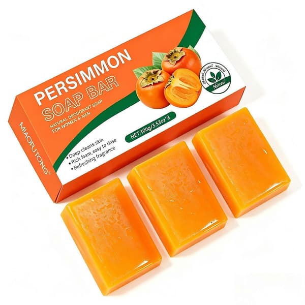 3-pakning persimmon deodoriserende såpe, 100g hver