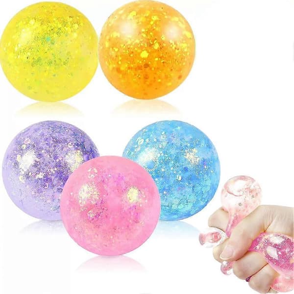 Glitter Maltose Squishy Legetøj 6Cm Tpr Til Stresslindring Sensorisk Leg Orange ball