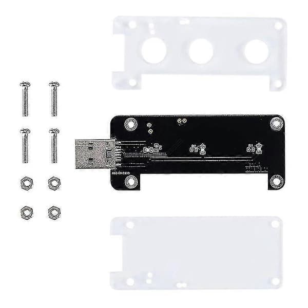 USB-udvidelseskort USB-A Addon-kort med akrylhus til Raspberry Pi Zero W