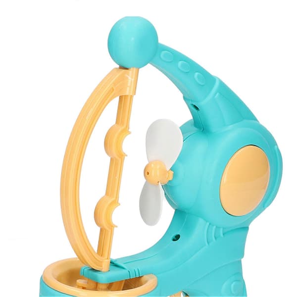 Bubble Gun Automatic Comfortable Handle Battery Operated Interesting Fan Function Cartoon Bubble Machine for Toy Blue