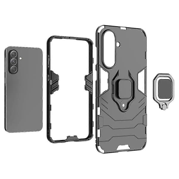 Case for Samsung Galaxy A56 5G PC+TPU Protective Phone Case with Ring Stand (Red)
