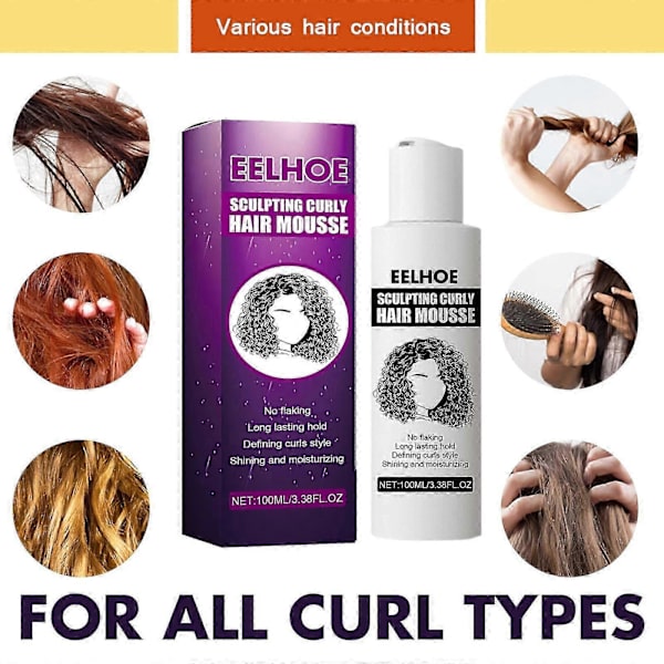 EELHOE Curl Shaping Elastic Element Curl Återfuktande Fluffig Styling Elastic Element
