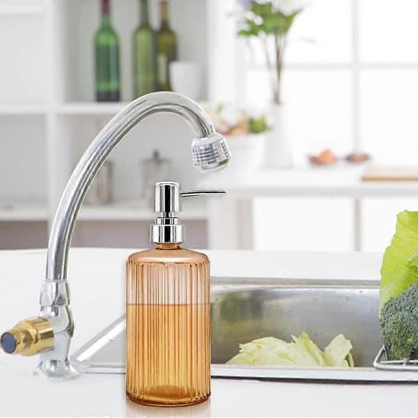 3-pak glas sæbedispenser, 17 oz håndsæbedispenser, lotion flydende sæbedispenser badeværelse, bordplade
