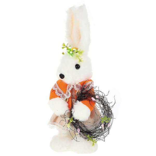 Easter Bunny Statue Clothes Decor Rabbit Figurine Rabbit Desktop Ornament Table Decor
