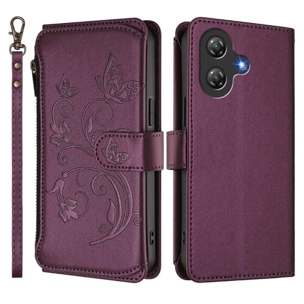 Butterfly Love Flower Multi-card Zipper Wallet Leather Phone Case (For Ulefone Note 21)