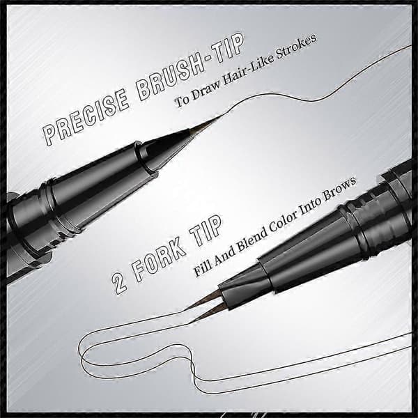 Binary Eyebrow Pencil, Waterproof and Sweatproof Wild Eyebrow Double-Headed 2-in-1 Eyebrow Pencil Liquid